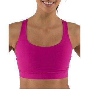 Lululemon Energy Bra Women's Size 4 US Dark Pink‎ Sports Bra Medium Support